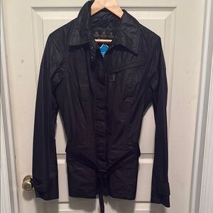 Barbour NWT short belted trench jacket- black size 10 US